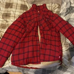 Red and black fuzzy flannel